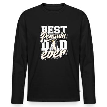 Meilleur papa pingouin de tous les temps Königspinguin Kaiserpinguin - T-shirt manches longues Premium bio Homme - noir - Devant - Nico (187cm)