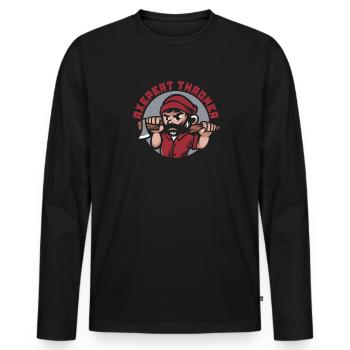 Axepert Thrower Axe Throwing Game Competition Axe - Men's Premium Organic Long Sleeve Shirt - black - Front - Nico (187cm)