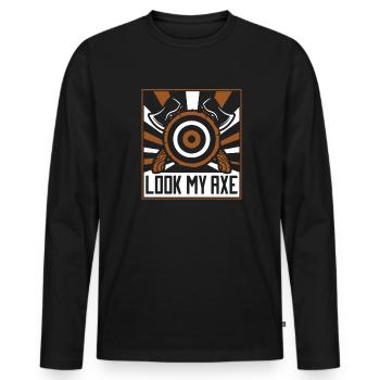 Look My Axe Axe Throwing Competition Game Axe - Men's Premium Organic Long Sleeve Shirt - black - Front - Nico (187cm)