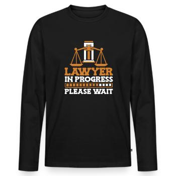 Lawyer In Progress Please Wait Attorney General - Men's Premium Organic Long Sleeve Shirt - black - Front - Nico (187cm)