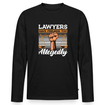 Lawyers Have Feeling Too Allegedly Legal Counsel - Men's Premium Organic Long Sleeve Shirt - black - Front - Nico (187cm)