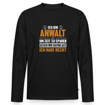 Anwalt hat immer Recht Attorney General Legal - Men's Premium Organic Long Sleeve Shirt - black - Front - Nico (187cm)