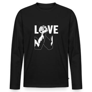 Love Techniques Exercise Hand Wrestling Arm - Männer Premium Bio Langarmshirt - Schwarz - Vorne - Nico (187cm)