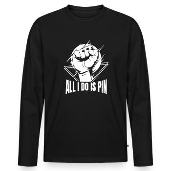 Tout ce que je fais, c’est épingler l’exercice de lutte à la main bras - T-shirt manches longues Premium bio Homme - noir - Devant - Nico (187cm)