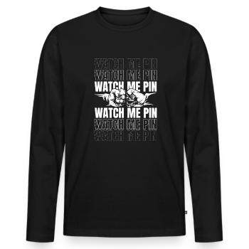 This Is How Real Men Shake Hands Techniques Arm - Men's Premium Organic Long Sleeve Shirt - black - Front - Nico (187cm)