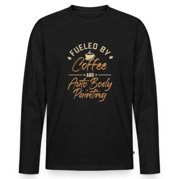 Alimenté par le café et le véhicule de peinture de carrosserie automobile - T-shirt manches longues Premium bio Homme - noir - Devant - Nico (187cm)