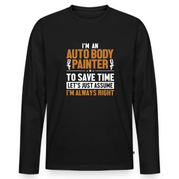 Carrossier Supposons que je sois le bon véhicule - T-shirt manches longues Premium bio Homme - noir - Devant - Nico (187cm)