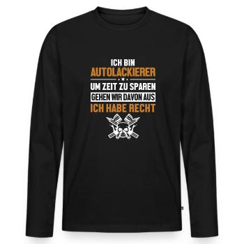 Autolackierer hat immer Recht Automotive Vehicle - T-shirt manches longues Premium bio Homme - noir - Devant - Nico (187cm)