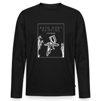Auto-Karosserie-Lackierung Chinesisches Hanzi-Fahrzeug-Auto - Männer Premium Bio Langarmshirt - Schwarz - Vorne - Nico (187cm)