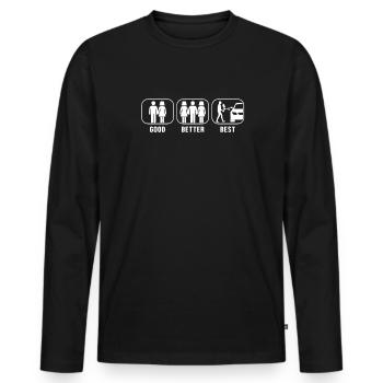 Good Better Best Car Spray Automotive Vehicle Car - Men's Premium Organic Long Sleeve Shirt - black - Front - Nico (187cm)