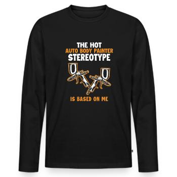 Le stéréotype est basé sur moi Véhicule Voiture Spray Voiture - T-shirt manches longues Premium bio Homme - noir - Devant - Nico (187cm)
