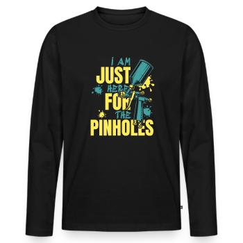 Just Here For Pinholes Car Spray Automotive Car - Men's Premium Organic Long Sleeve Shirt - black - Front - Nico (187cm)
