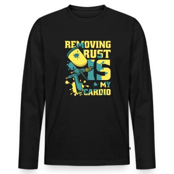 Removing Rust Is My Cardio Vehicle Car Spray Car - Men's Premium Organic Long Sleeve Shirt - black - Front - Nico (187cm)