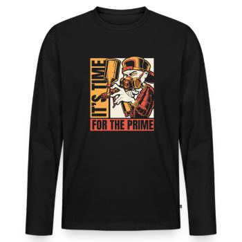 It's Time For The Prime Car Spray Automotive Car - Men's Premium Organic Long Sleeve Shirt - black - Front - Nico (187cm)