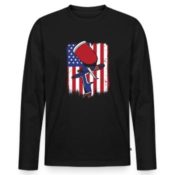 Véhicule Voiture Spray Automobile Carrosserie Peintre - T-shirt manches longues Premium bio Homme - noir - Devant - Nico (187cm)