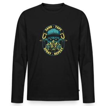 Sand Tape Spray Repeat Automotive Vehicle Car - Men's Premium Organic Long Sleeve Shirt - black - Front - Nico (187cm)
