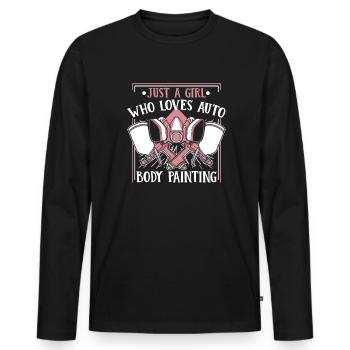 Fille Qui Aime Véhicule Voiture Spray Automobile Voiture - T-shirt manches longues Premium bio Homme - noir - Devant - Nico (187cm)