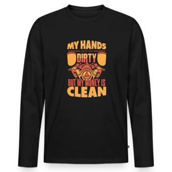 My Hands May Be Dirty Vehicle Car Spray Car - Men's Premium Organic Long Sleeve Shirt - black - Front - Nico (187cm)
