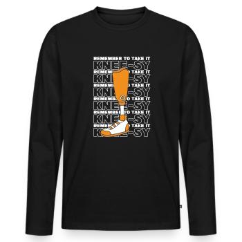 Denken Sie daran, es zu nehmen Kniebeugen künstliche Beine Bein - Männer Premium Bio Langarmshirt - Schwarz - Vorne - Nico (187cm)