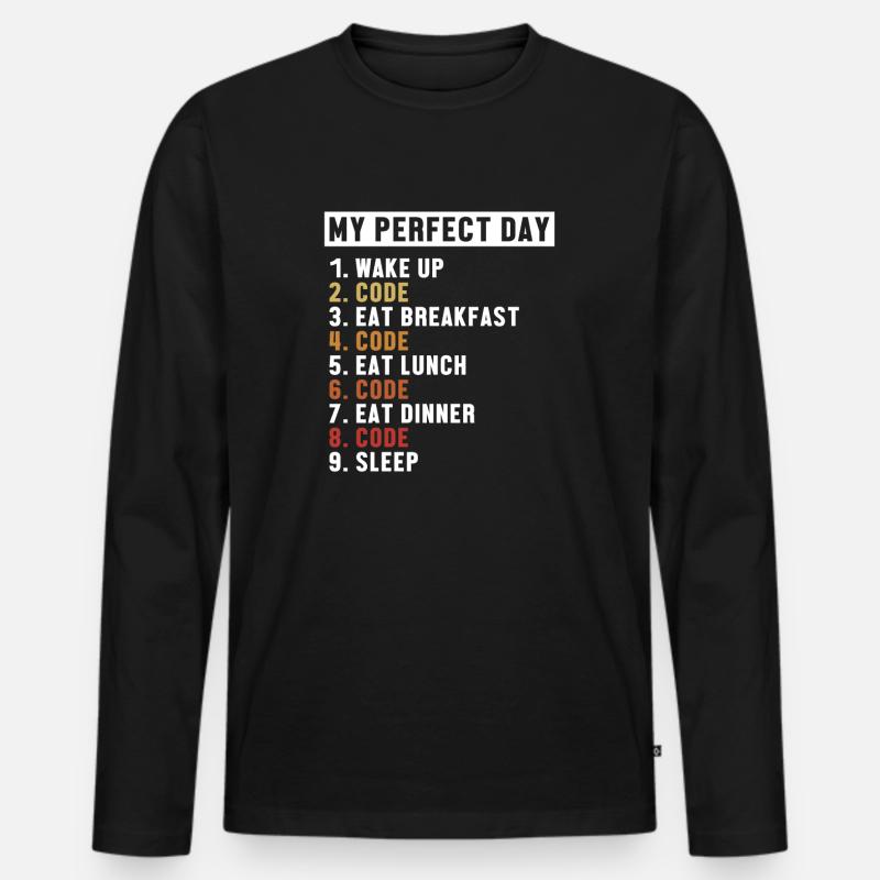 Coding Perfect Day Developer Softwareingenieur - Männer Premium Bio Langarmshirt - Schwarz