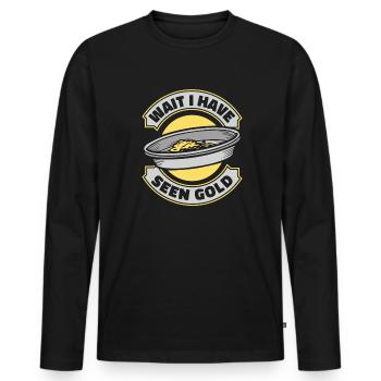 Attendez, j’ai vu de l’or, de la prospection, de l’exploitation des placers - T-shirt manches longues Premium bio Homme - noir - Devant - Nico (187cm)