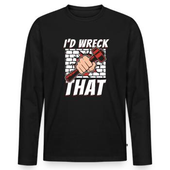 Ich würde das Haus der Hauszerstörer-Experten zerstören - Männer Premium Bio Langarmshirt - Schwarz - Vorne - Nico (187cm)