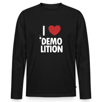 Ich liebe Demolition Home Improvement Experts House - Männer Premium Bio Langarmshirt - Schwarz - Vorne - Nico (187cm)