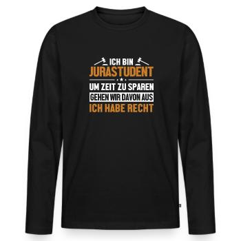 Jurastudent hat immer Recht Étudiants de la Faculté de Droit - T-shirt manches longues Premium bio Homme - noir - Devant - Nico (187cm)