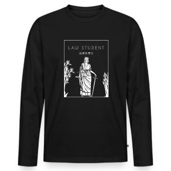 Law Student Chinese Hanzi Law School University - Men's Premium Organic Long Sleeve Shirt - black - Front - Nico (187cm)