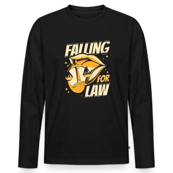 Falling For Law Legal Studies Law School Law - Men's Premium Organic Long Sleeve Shirt - black - Front - Nico (187cm)