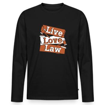 Live Love Law Legal Studies Law School Students - Men's Premium Organic Long Sleeve Shirt - black - Front - Nico (187cm)