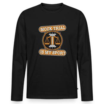 Mock Trial Is My Sport University Legal Studies - Men's Premium Organic Long Sleeve Shirt - black - Front - Nico (187cm)