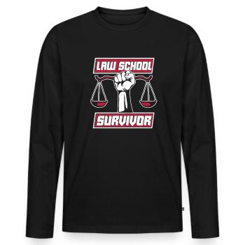 Law School Survivor Legal Studies Law School Law - Men's Premium Organic Long Sleeve Shirt - black - Front - Nico (187cm)