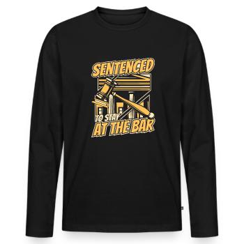 Sentenced To Stay At The Bar University Students - Men's Premium Organic Long Sleeve Shirt - black - Front - Nico (187cm)