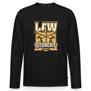 Law School University Legal Studies Students Law - Men's Premium Organic Long Sleeve Shirt - black - Front - Nico (187cm)