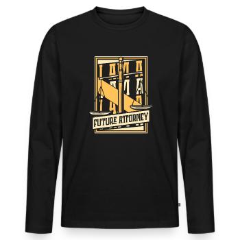 Je suis un futur avocat Études juridiques Faculté de droit - T-shirt manches longues Premium bio Homme - noir - Devant - Nico (187cm)