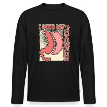 Mon estomac Bypass gastrique bariatrique me manque - T-shirt manches longues Premium bio Homme - noir - Devant - Nico (187cm)