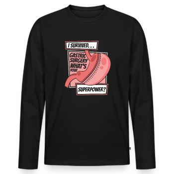J’ai survécu à une chirurgie gastrique Bypass gastrique Gastrique - T-shirt manches longues Premium bio Homme - noir - Devant - Nico (187cm)