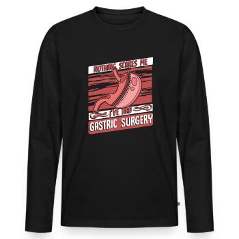 Rien ne me fait peur Bypass gastrique Bariatrique - T-shirt manches longues Premium bio Homme - noir - Devant - Nico (187cm)