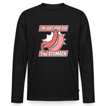 Je suis juste là pour le pontage gastrique de l’estomac - T-shirt manches longues Premium bio Homme - noir - Devant - Nico (187cm)