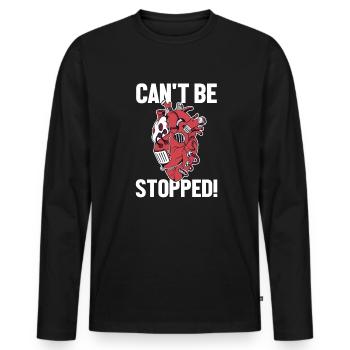 Can't Be Stopped Transplant Pacemakers Open Heart - Men's Premium Organic Long Sleeve Shirt - black - Front - Nico (187cm)