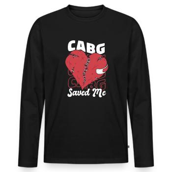CABG Saved Me Pacemakers Catheter Open Heart - Men's Premium Organic Long Sleeve Shirt - black - Front - Nico (187cm)