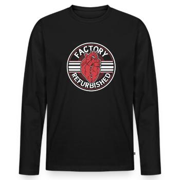 Greffe de cathéter remise à neuf en usine ouverte - T-shirt manches longues Premium bio Homme - noir - Devant - Nico (187cm)
