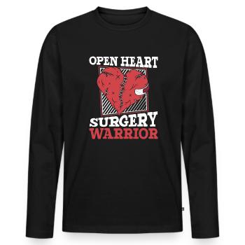 Krieger-Katheter für die Chirurgie am offenen Herzen - Männer Premium Bio Langarmshirt - Schwarz - Vorne - Nico (187cm)