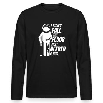 Le sol avait juste besoin d’un câlin Bras cassé Os de la jambe - T-shirt manches longues Premium bio Homme - noir - Devant - Nico (187cm)
