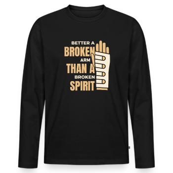 Mieux vaut un bras cassé qu’un os de chirurgien spirituel cassé - T-shirt manches longues Premium bio Homme - noir - Devant - Nico (187cm)
