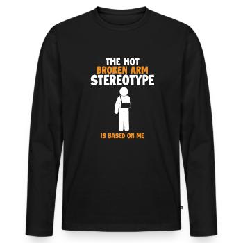 Le stéréotype du bras cassé est basé sur l’os du chirurgien - T-shirt manches longues Premium bio Homme - noir - Devant - Nico (187cm)
