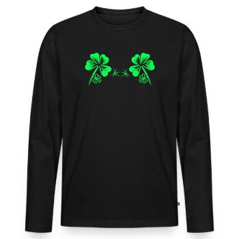 BH St Patricks Day Kleeblatt Bra Bikini - Männer Premium Bio Langarmshirt - Schwarz - Vorne - Nico (187cm)