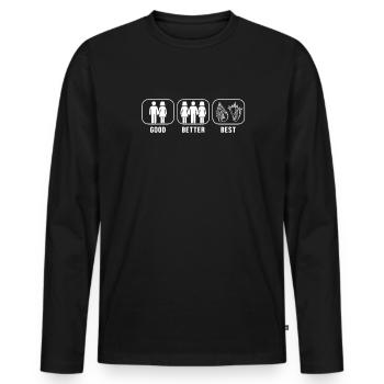 Gut Besser Beste Bivalvia Muschel Jäger Muschel - Männer Premium Bio Langarmshirt - Schwarz - Vorne - Nico (187cm)