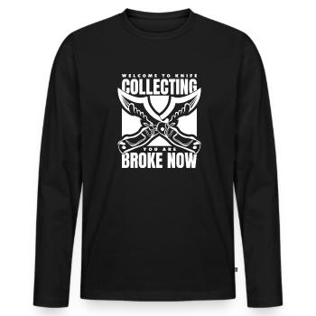 You Are Broke Now Butcher Knife Restoration Knife - Men's Premium Organic Long Sleeve Shirt - black - Front - Nico (187cm)